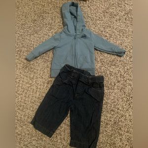 Baby hoodie and jeans outfit